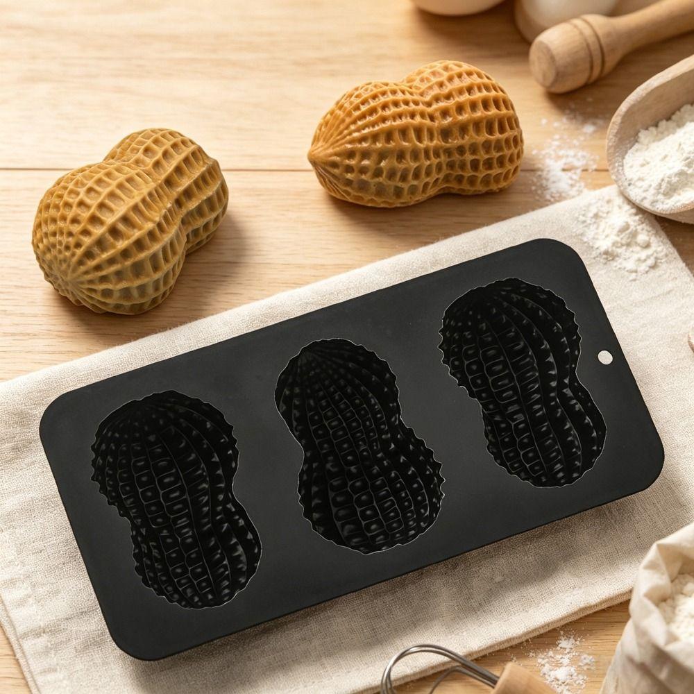 3-Cell Peanut Mousse Cake Mold Peanut Shaped Baking Mold New Chocolate Mold Baking Tools
