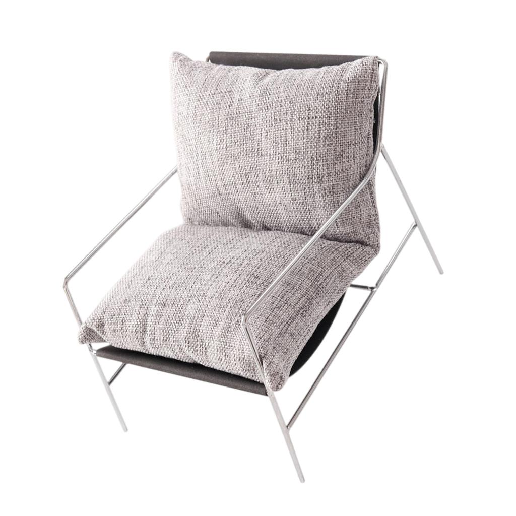 1/6 Miniatyr Sofastol For Dukkehus Tilbehør med Jernramme Realistisk Stuemøbel Utstillingsmodell