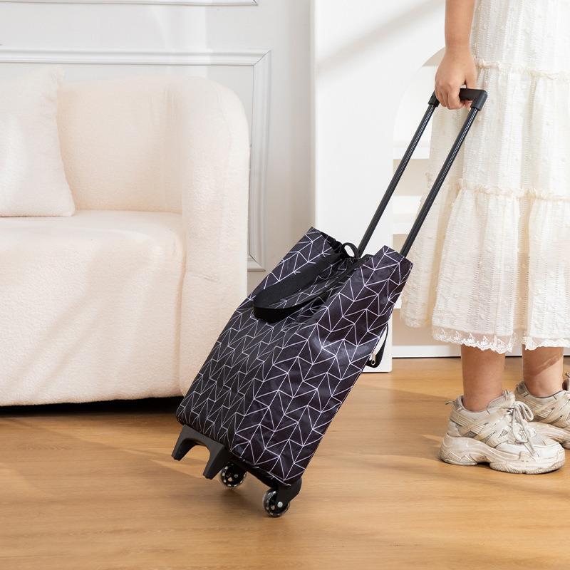 Foldable Shopping Cart Waterproof Trolley for Home Use and Outdoor Trips
