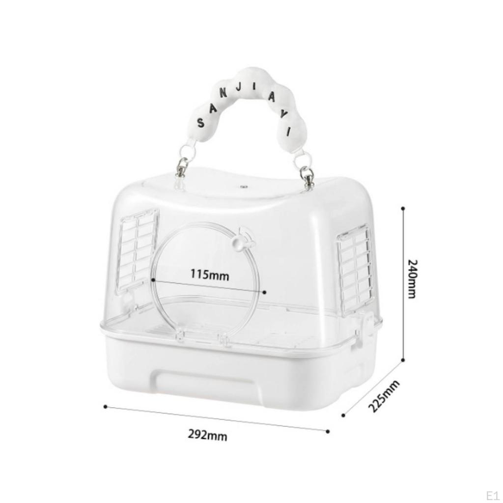 Porte-oiseau avec Coque Transparente Cage de Voyage Amovible Respirante pour Petits Oiseaux,