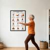 Chair Exercise Poster Seated Workout Chart Gentle Chair Yoga Movements Low Impact Exercise Guide for Seniors Beginners