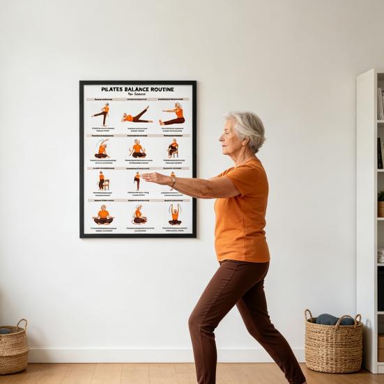 Chair Exercise Poster Seated Workout Chart Gentle Chair Yoga Movements Low Impact Exercise Guide for Seniors Beginners