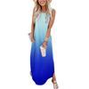 Women's Casual Loose Summer Long Dress Sleeveless Split Maxi Dresses Summer Beach Dress With Pockets