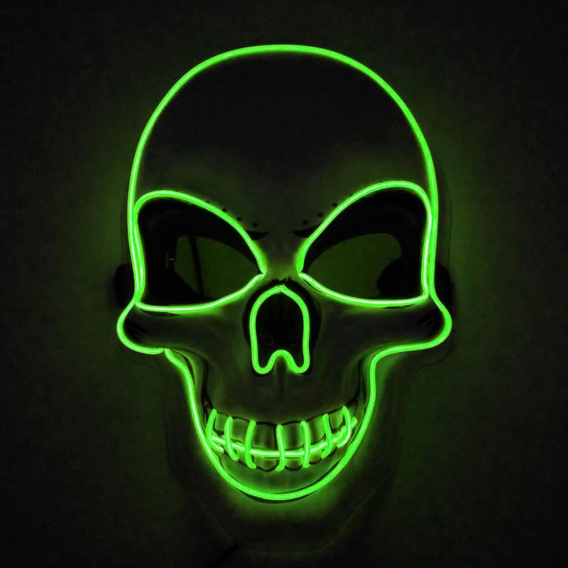 

Halloween Carnival LED light up Party Mask Terrifying LED Illumination Skull Mask horror haunted house decoration props