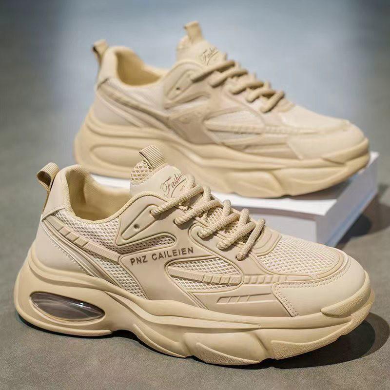

Spring Men s Shoes New Breathable Mesh Sneaker Trend All-matching Platform Sole Casual Running Dad s 44