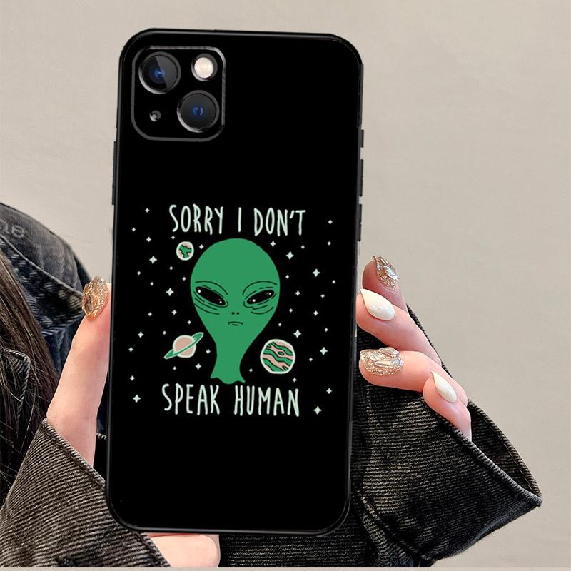 Cartoon Weltraum-Alien UFO Handyhülle für iPhone 17 Pro Max 14 11 15 16 Pro Max 13 12 mini 16 Plus 16e 17 Air Cover