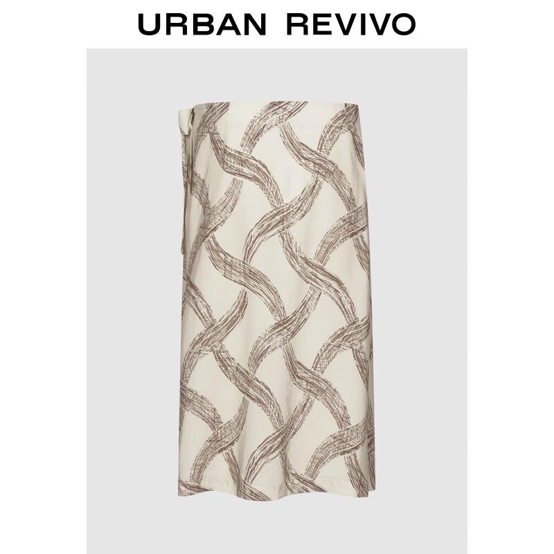 UR Women s Autumn 2025 Color Block Tie-Up Patterned Skirt L