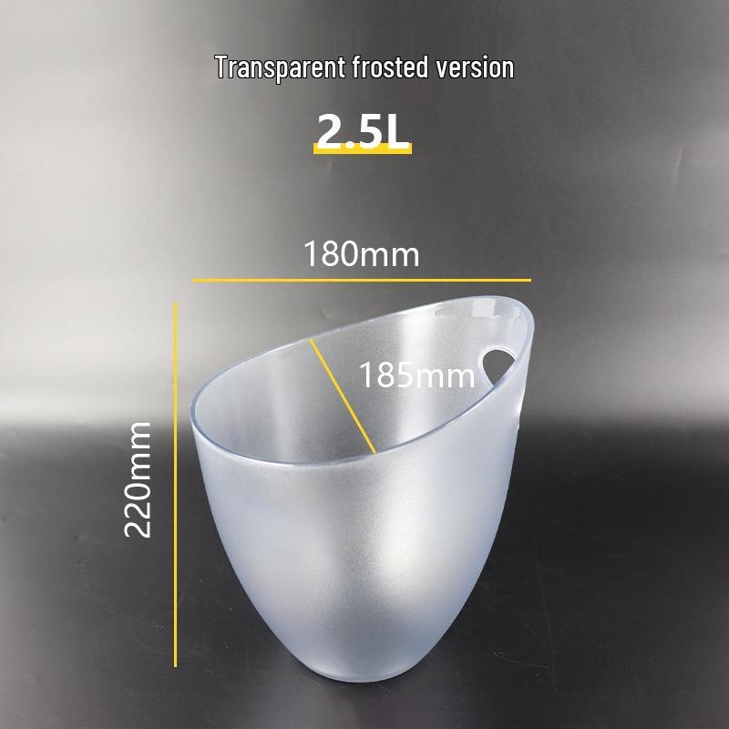 Yuanbao Transparent Plastic Ice Bucket for Wine, Beer, and Champagne - Handheld with Ears