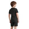 Kids Girls Boys Adaptive Clothing Round Neck Short Sleeve Back Zipper Solid Color Jumpsuit
