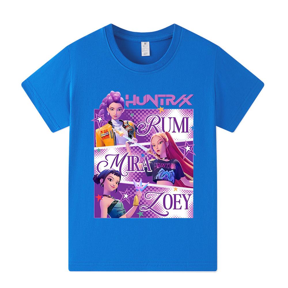 A1199 Kinder Jungen Mädchen Kpop Rumi Zoey Mira Print Kurzarm T-Shirt