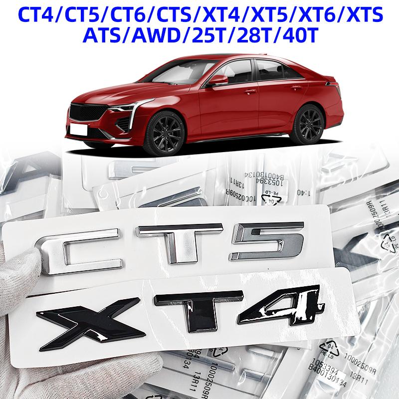 ABS Letter CT4 CT5 CT6 CTS XT4 XT5 XT6 XTS ATS AWD 25T 28T 40T Sticker Car Rear Trunk Tail Boot Emblem Badge Logo For Cadillac