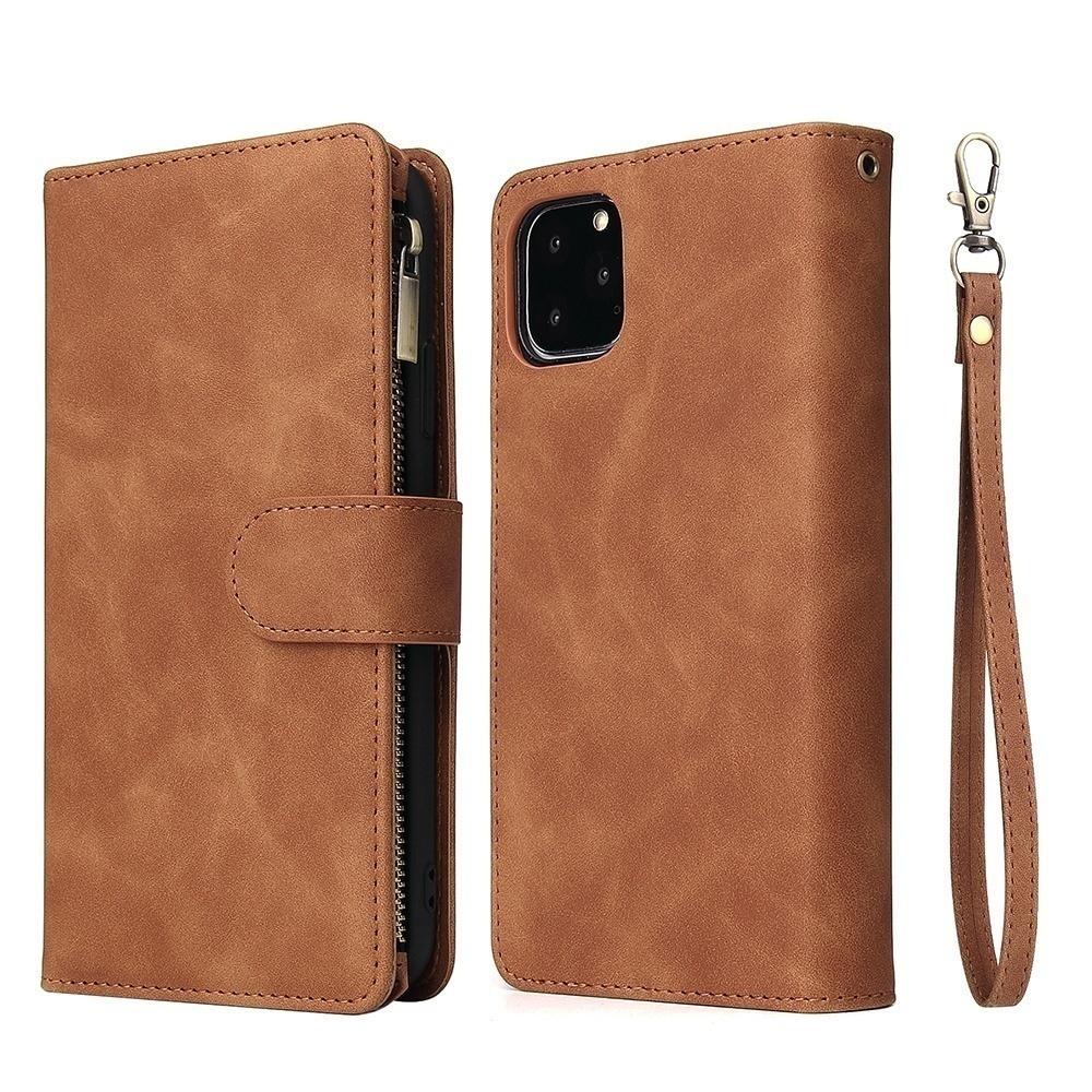 Etui Portfel ze Skóry Premium na iPhone 16 15 14 13 12 11 17 Pro Max Plus 17Air 16e Portfel z Zamkiem Błyskawicznym Miejsca na Karty Magnetyczne Pokrowiec z Klapką