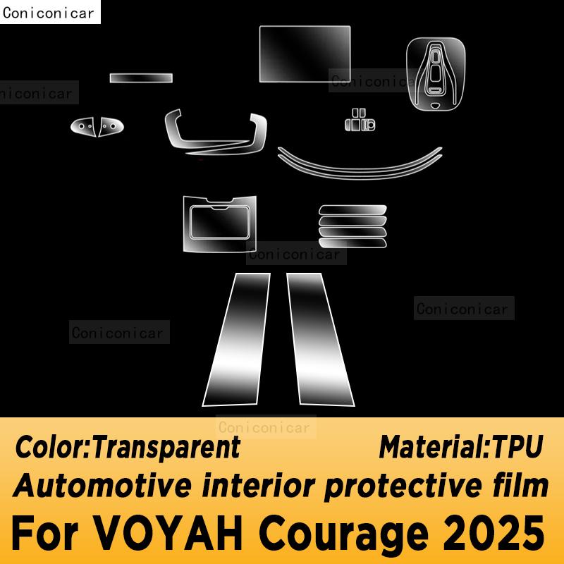 

For VOYAH COURAGE 2025 Panel Dashboard Navigation Automotive Interior Protective Film TPU Anti-Scratch Accessories LHD