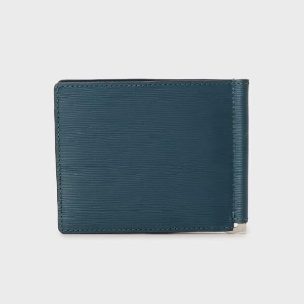 Takeo Kikuchi Men's Suppress Wallet with Money Clip (New Leather Ripple Series) G8701373, Navy (094) 00 (FREE)