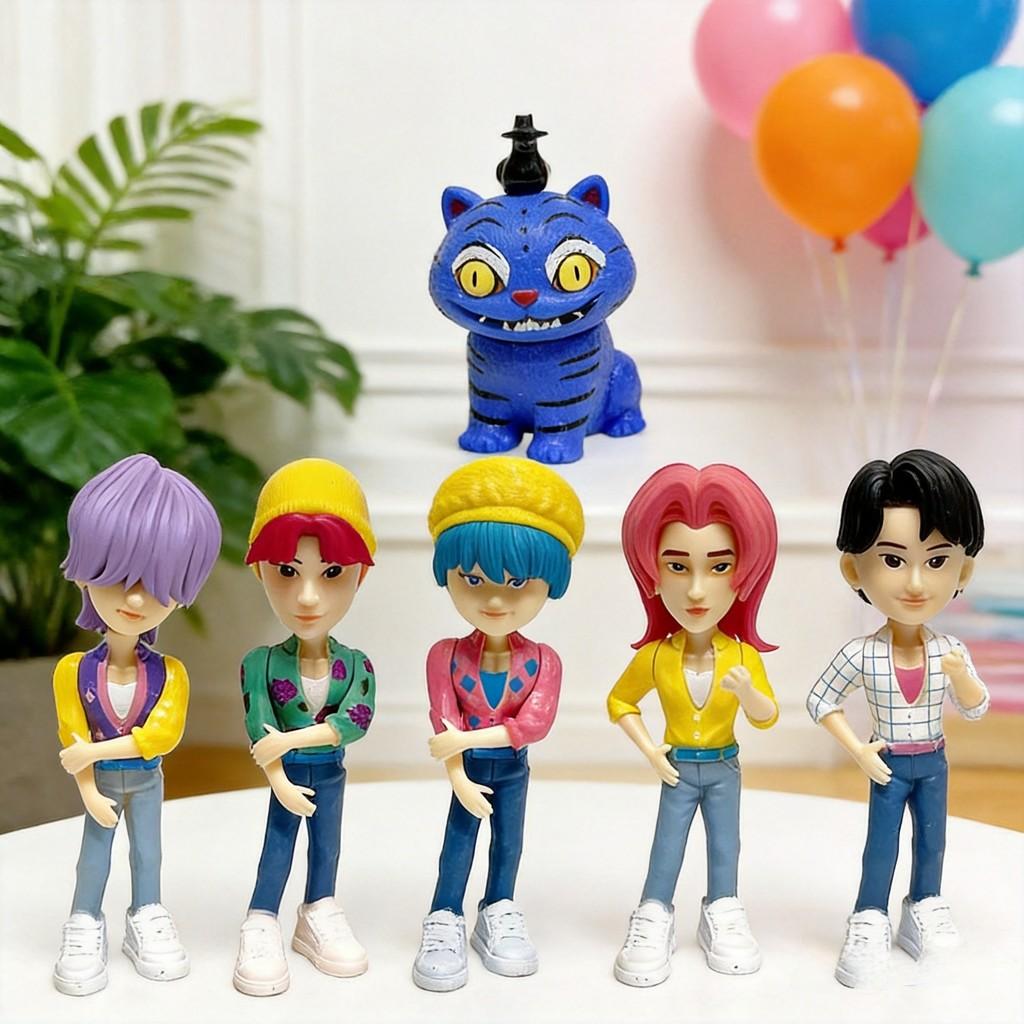 Kpop Demon Hunters Pvc Figurine Collection Set, Perfect Ornament For Fans And Collectors Home Office Decor