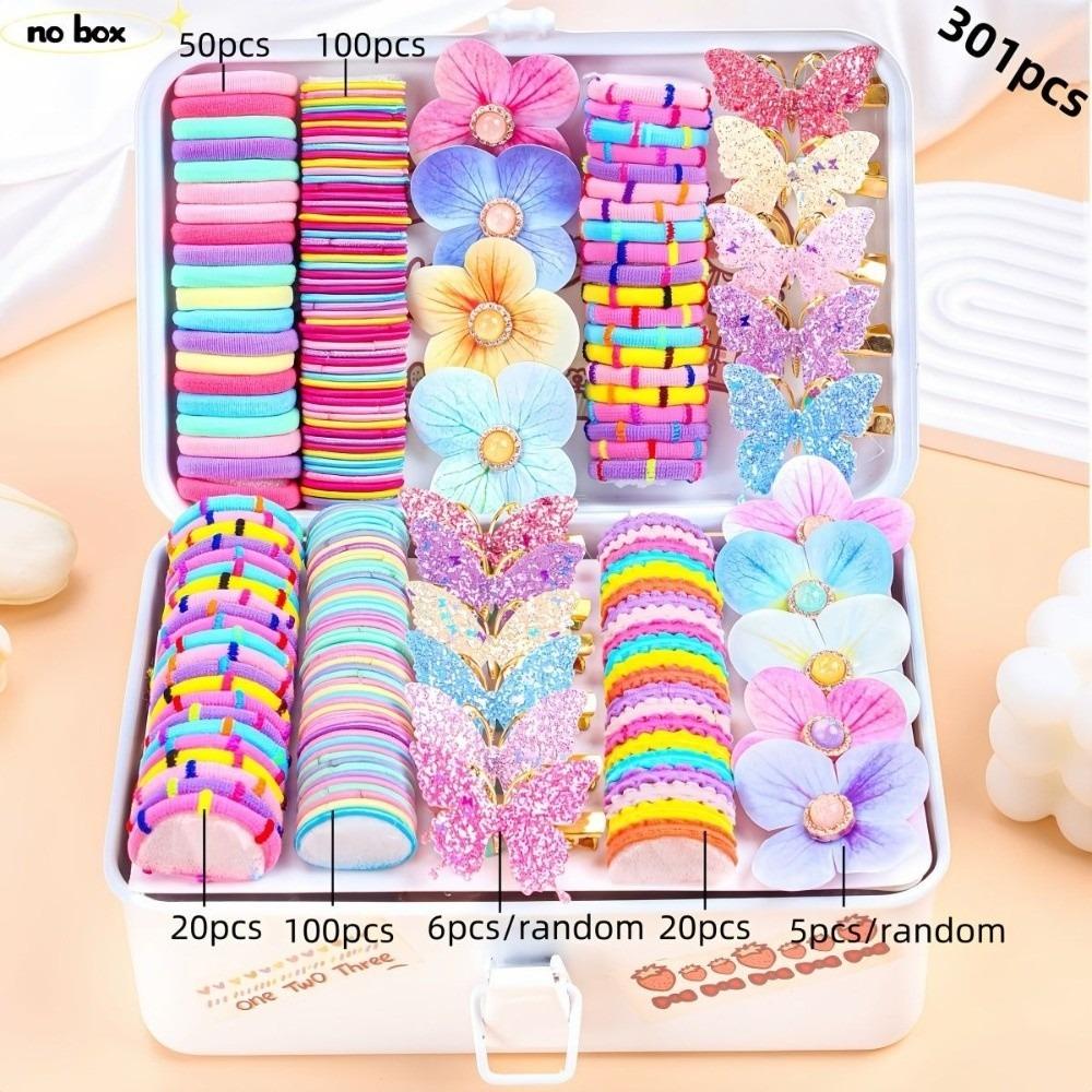 High Elastic Hair Accessories Set Colorful Hair Clips Frangipani Girls Hair Bands Girls Children