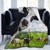 Ultra Soft Flannel Brown Cow Throw Blanket Highland Cattle Landscape Rustic Farmhouse All Season Warm Lightweight Cozy King Size
