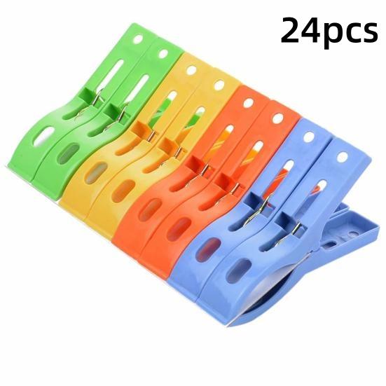 

24 шт./набор Прищепки Мощные Портативные Пластиковые для Белья Одежды Пляжных Полотенец Вешалки Зажимы Пружинные 24-pcs разноцветный