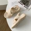 Sandals for Women's New Outer Wear Solid Color Sandal Womens Summer Casual Platform Fashion Beach Outdoor Flat Sandals