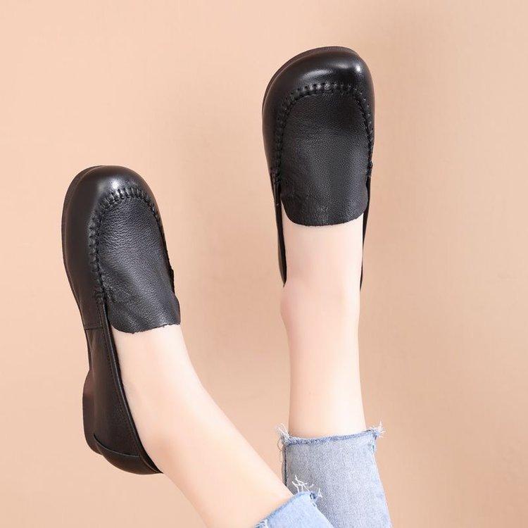 

Весенняя, осенняя и летняя обувь, на одной педали, ленивая, с мелким вырезом, для беременных, на плоской подошве, туфли средней высоты, кеды 35 чёрный