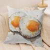 Funny Food Fried Egg Cushion Cover Short Plush Doublesided Print Square Throw Pillow Covers Sofa Home Cushion Decor