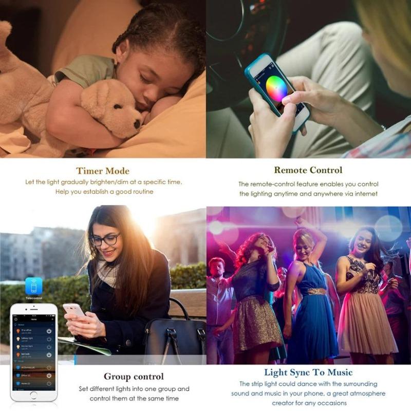 Tiras de Luces de Ambiente de Fondo RGB 5050 Color Bluetooth 5v Set de Luces TV Mesita de Noche Barra Luz de Ambiente Decoración de Iluminación