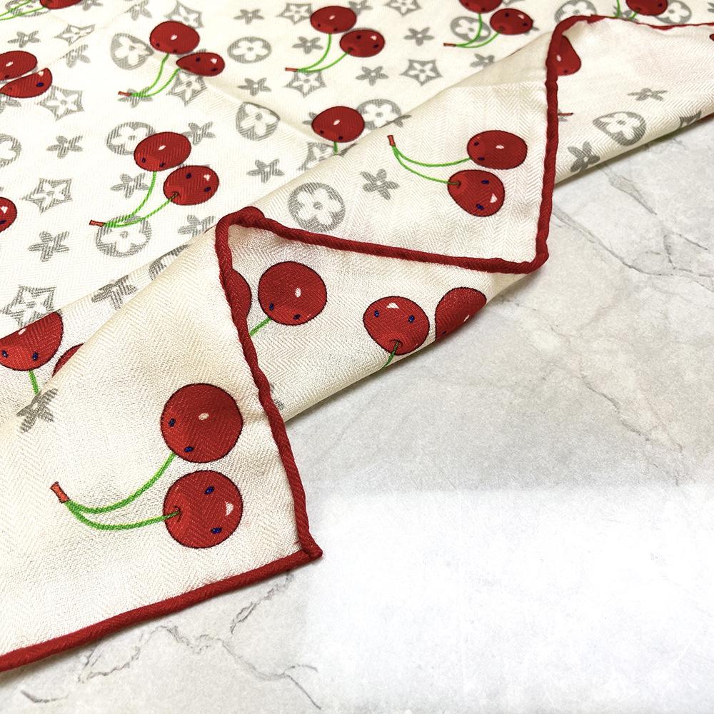 Cherry Girl Autumn/Winter Korean Style Real Silk & Wool Scarf - Warm Medium Square Shawl