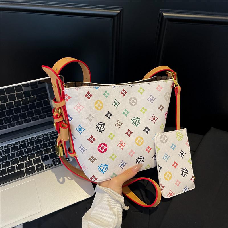 New high-end contrasting color child and mother bucket bag single shoulder crossbody trendy women's bag