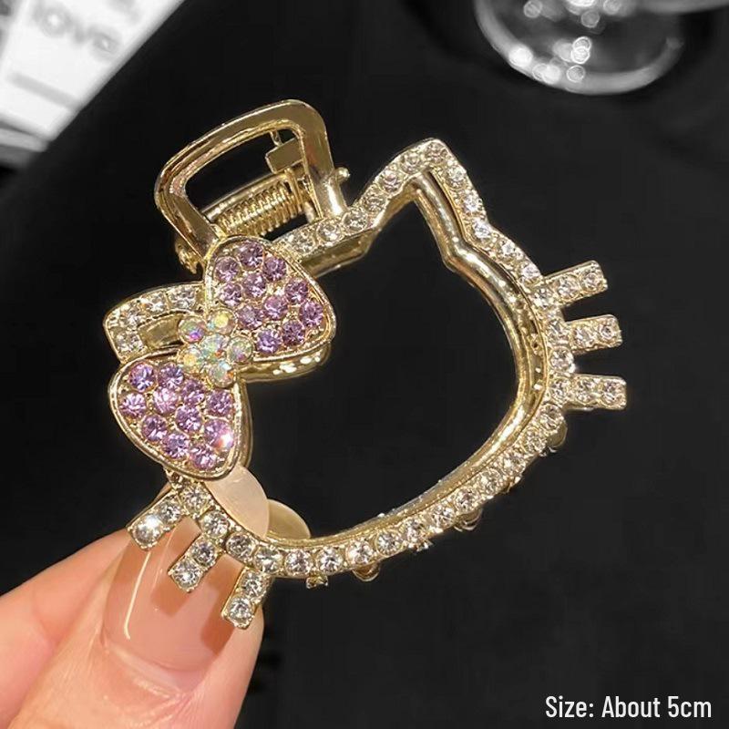 

Корейская заколка для волос в виде кошки КТ со стразами для высоких причесок