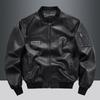Herren Retro Locker Geschnittene Lederjacke - Frühling/Herbst Koreanischer Lässiger Stil Arbeitskleidung Revers Motorradjacke