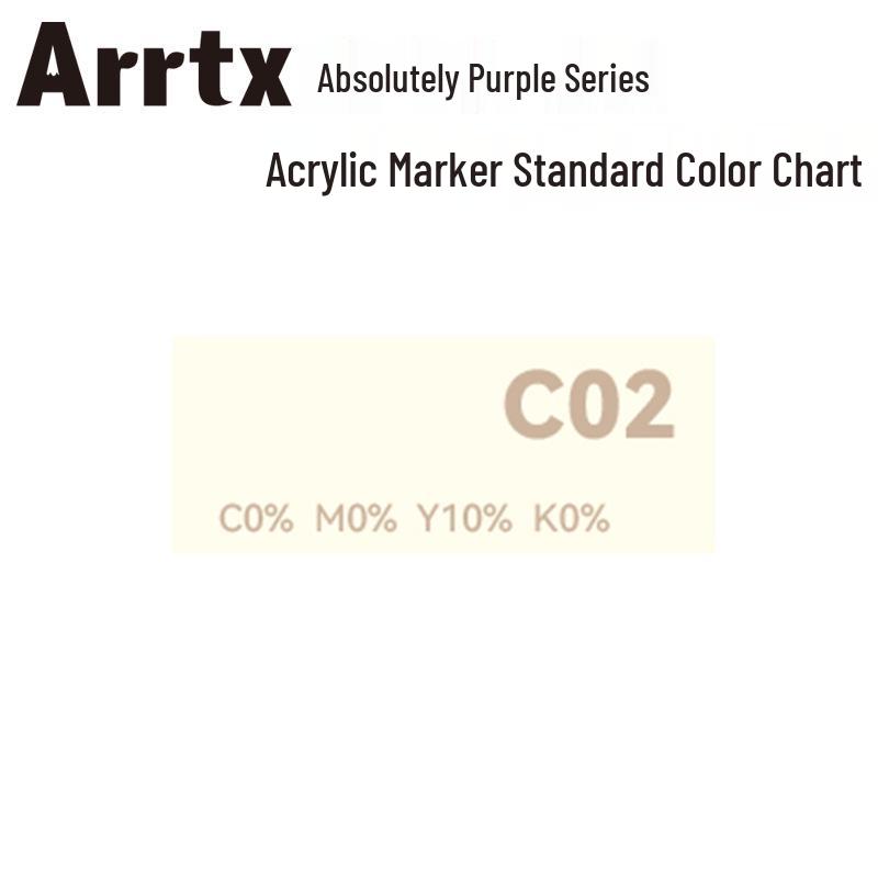 Arrtx Ataishi Akrylový marker s měkkým hrotem, Jeden kus, Absolutní fialová, Styl A/B, 30 barev, Voděodolný, Rychleschnoucí, Krycí.