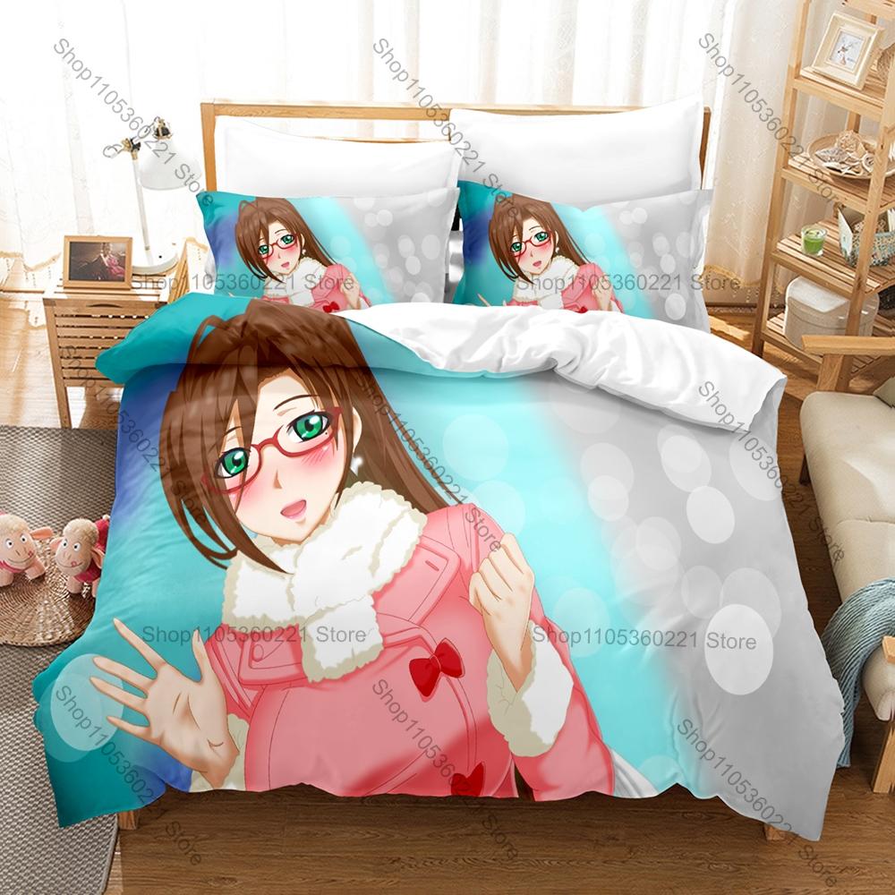 Cool Shinmai Maou No Testament 3PCS Bedding Set, Duvet Cover + 2 Pillowcases, Fantasy Anime Print Soft Microfiber for Fans Bedro