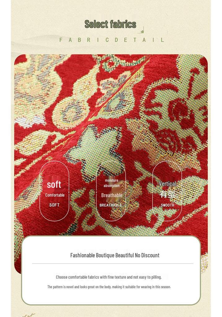 Elegante Gilet Jacquard Robusto in Stile Cinese con Bottone a Rana