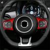 Pair Red Carbon Fiber Car Steering Wheel Switch Frame Sticker For Fiat 500 20-23