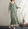 Krátký rukáv Plus size Bavlněné vintage květinové nové šaty pro ženy ležérní volné dlouhé letní šaty