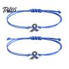 Braided Rope Wristband 2 Pcs Breast Cancer Awareness Bracelets, Adjustable String Comfortable Daily Wear Jewelry Bracelets with Ribbon Charm,