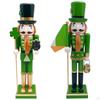 15inch ST. Patrick's Day Nutcracker Figurine Desktop Ornament Decorative Multipurpose Green Uniform