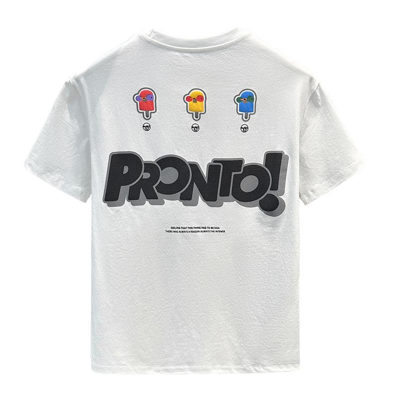 Tricou subțire cu mânecă scurtă, imprimat de vară, de agrement, cu gât rotund, bluză de bază pentru bărbați