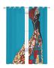 Afrikanische Schwarze Frauen Tüllvorhänge für Wohnzimmer Schlafzimmer Küchendekoration Chiffon Transparent Voile Fenstervorhänge Kundenspezifische Drapierung