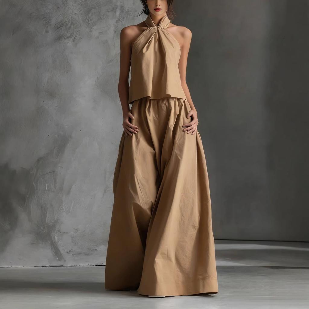 DM033 Cross-border Amazon Foreign Trade 2026 Summer New European and American Women's Clothing Loose Sleeveless Top + Wide-leg Pants