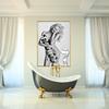 Hot Sexy Lingerie Bikini Beauty Half Naked Decorative Painting Black-and-White Angel Bathroom Living Room Canvas Painting