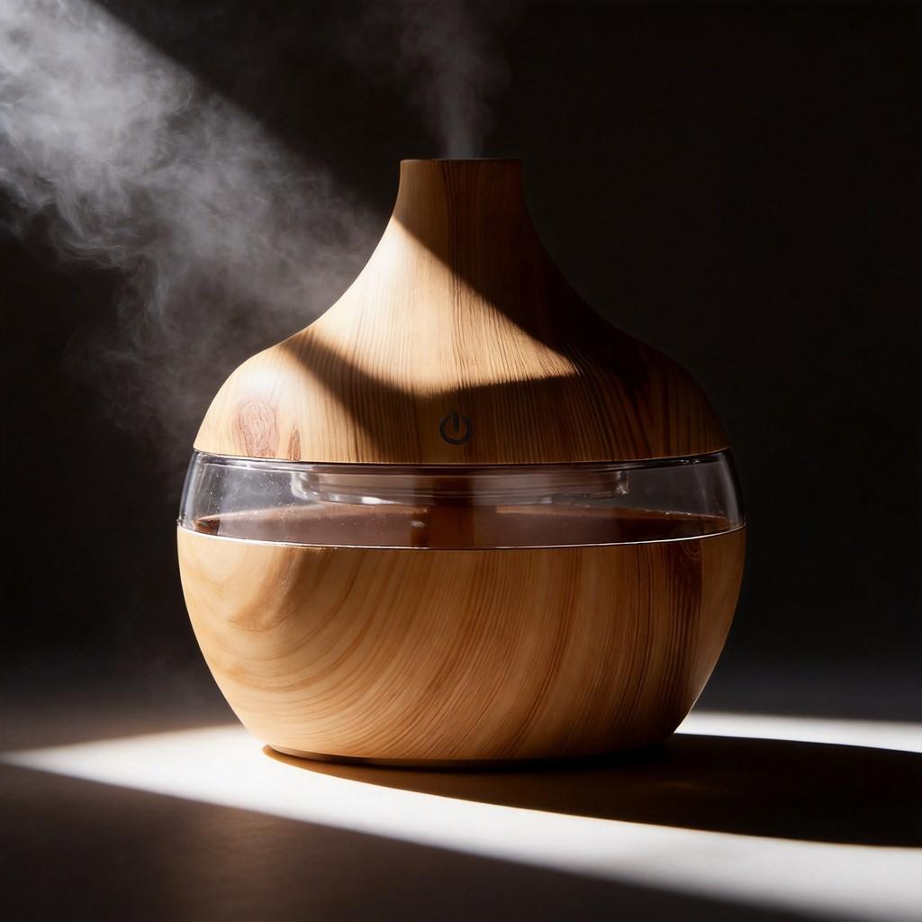 Holzmaserung USB-Luftbefeuchter mit Nachtlicht-Diffusor für den Heimgebrauch und Aromatherapie