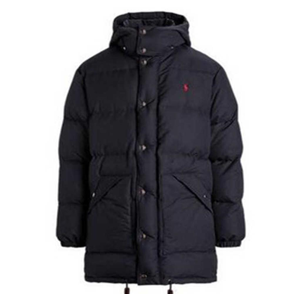 Polo Ralph Lauren FW22 Solid Color Small Pony Embroidered Hooded Long Sleeve Down Jacket Men Jacket Black 710919271-001