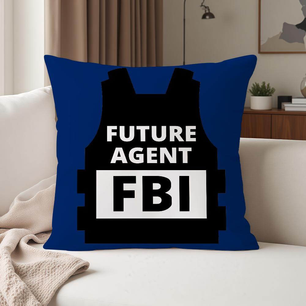 Cool FFBI Logo Pillow Case Suitable For Bedrooms Living Rooms Cars Home Decoration