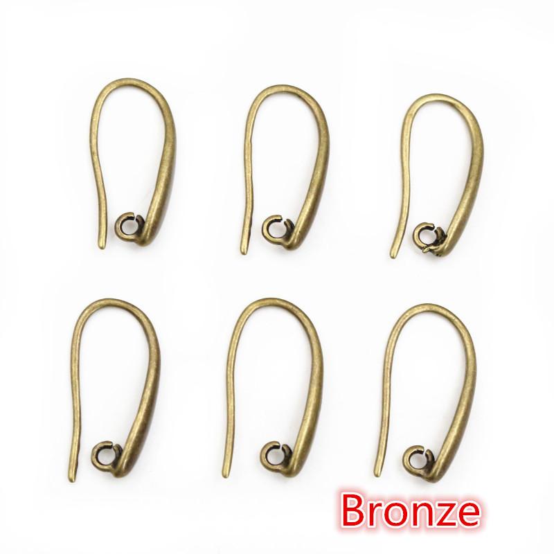 10pcs 3-Styles High Quality Classic Bronze Gold Silver Plated Brass French Earring Hooks Wire Settings Base Settings Whole Sale
