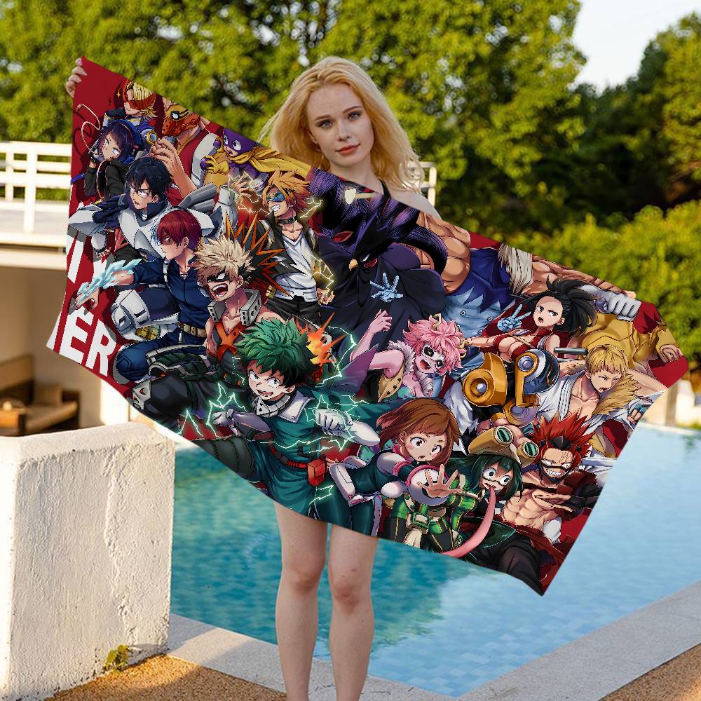 Anime M-My H-Hero A-Academia Beach Towel Colorful Bath Towels For Girl Microfiber Quick Dry Custom Sand Free Beach Yoga