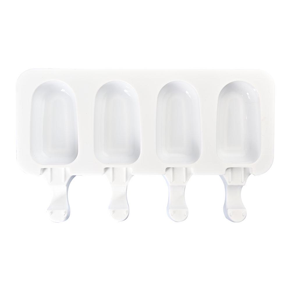 DIY 4-Cavity Oval Silicone Ice Cream & Popsicle Mold