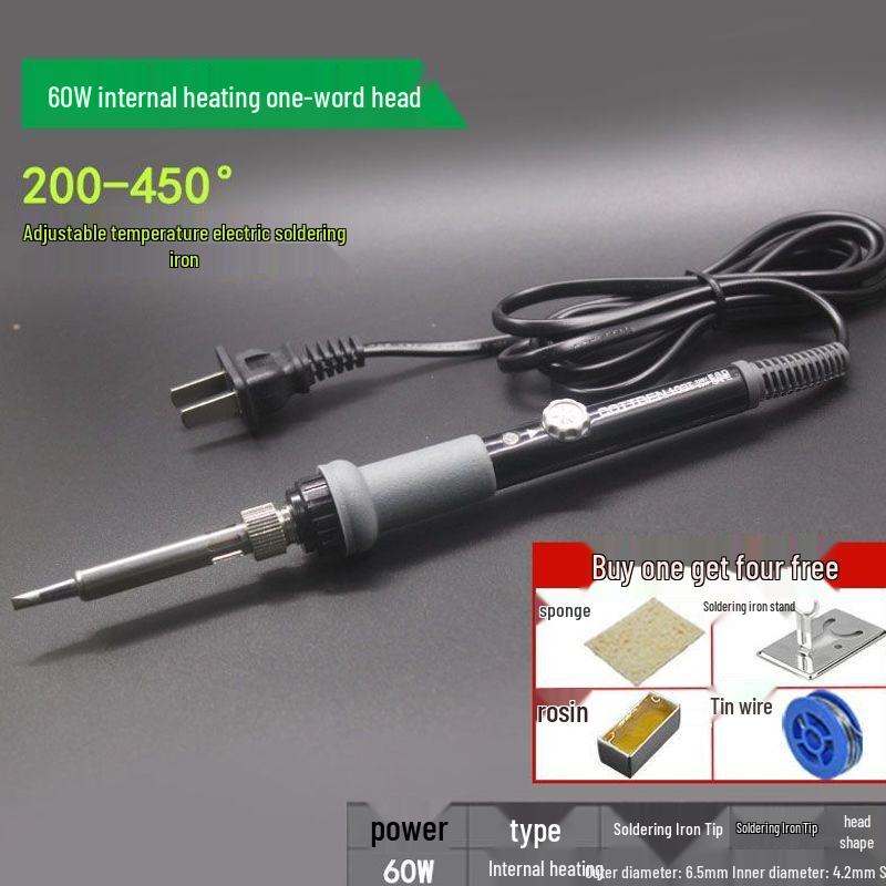 60W Adjustable Temperature Soldering Iron Kit for Electronic Repair - Long Life Inner Heating Type