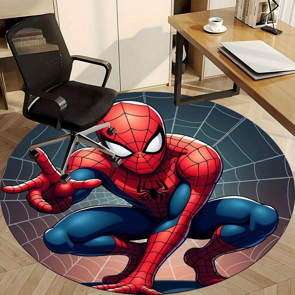 

1pc Spider-Man Cartoon Design Round Rug - Office Chair Mat, Non-Slip Carpet for Home Decor, Living Room & Bedroom Flooring Accessory -0412244 80cm by 80cm