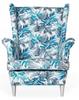 ARI PRINT Scandinavian Family Furniture Wing Chair, Grey-blue Leaves